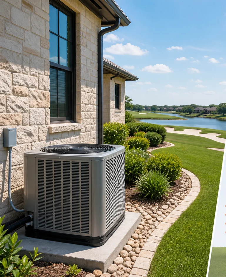HVAC referral guidance for DeCordova homes with golf-course-adjacent homes, lake humidity, and seasonal comfort.